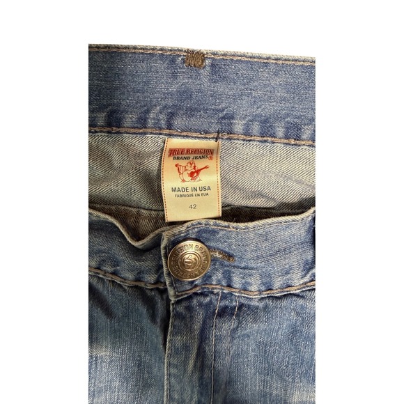 True Religion Brand Jeans Men's Size 42 Blue Wash Bootcut Denim Made in USA - Picture 3 of 8